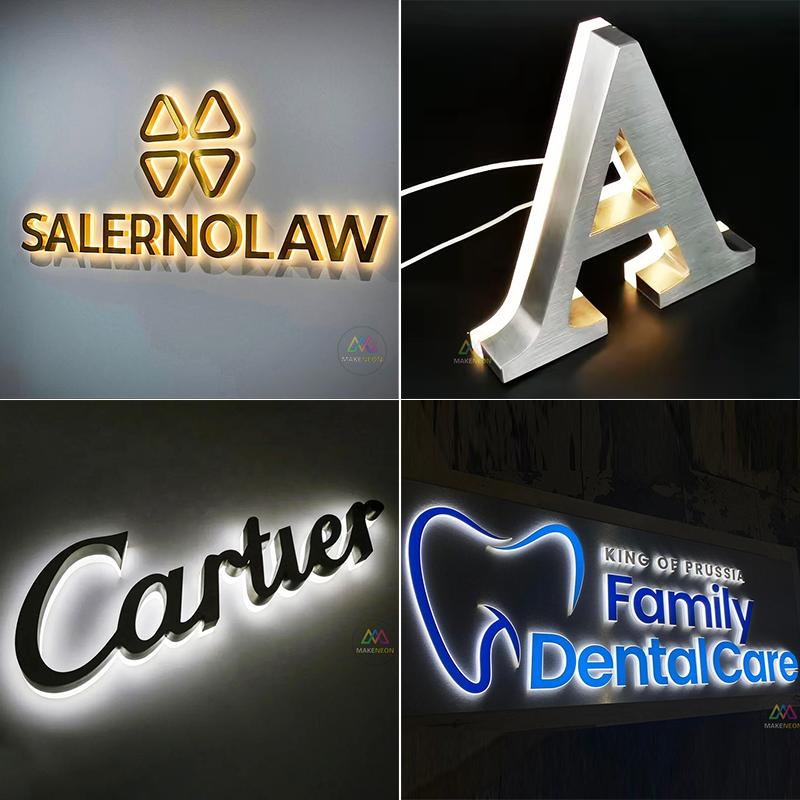 Custom 3D Metal Backlit Sign For Business