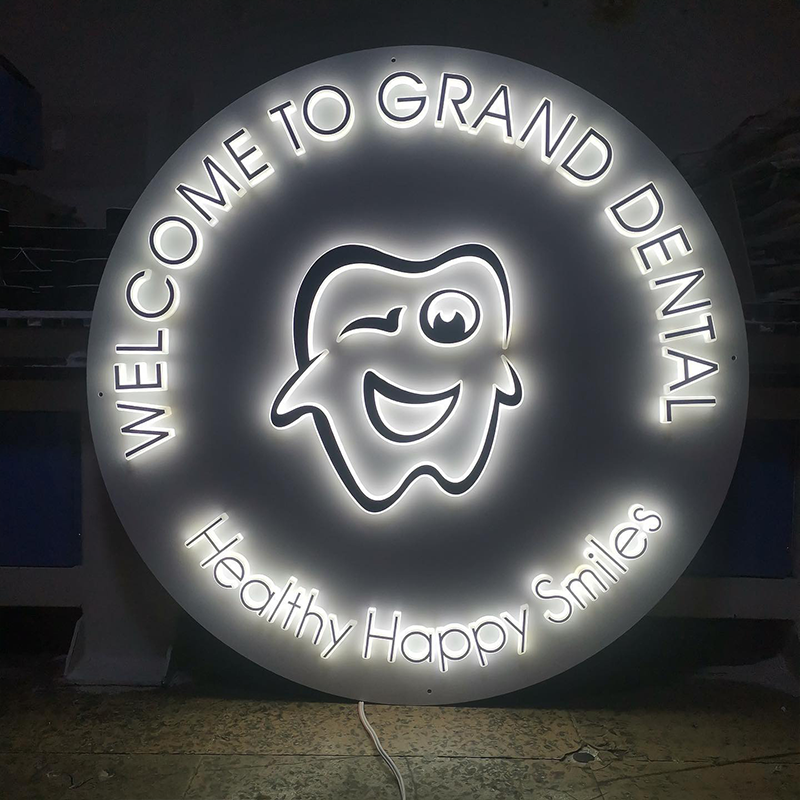 3D Backlit LED Metal Letter Sign - Custom Logo Metal Backlit Business Sign For Advertising