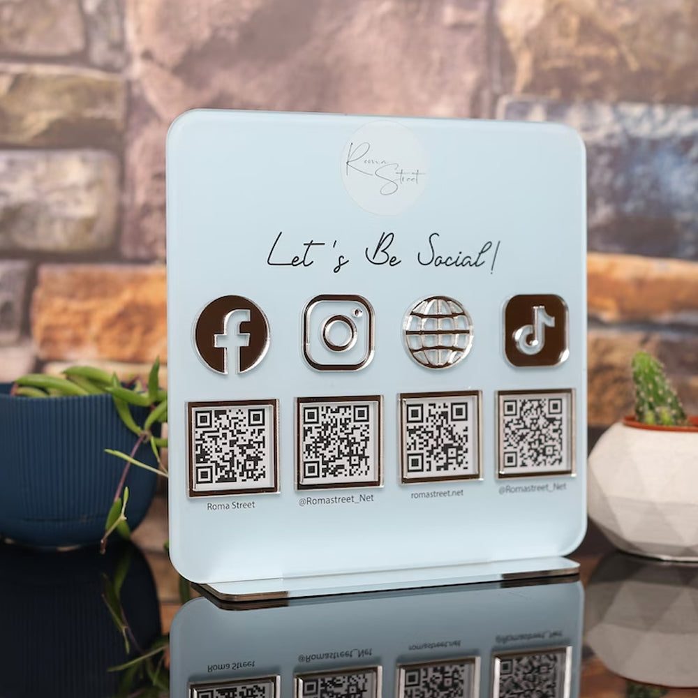 Custom QR Code Sign - Personalized Payment Business Sign With Social Media QR Code