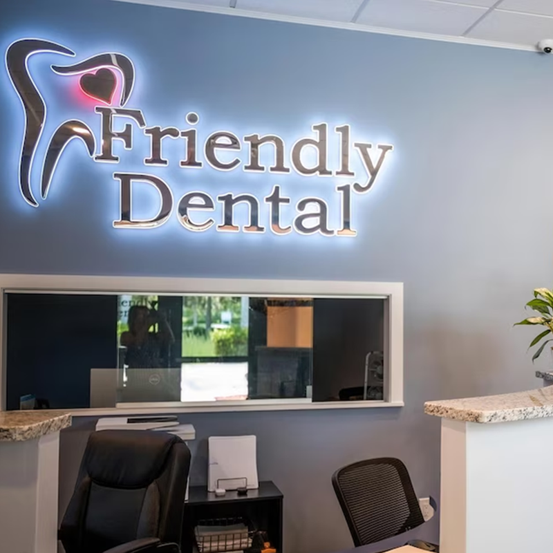 Dental Logo 3D Metal Backlit Sign, 3D Letters Sign, Custom LED Illuminated Metal Sign For Clinic, Office, Reception, Studio