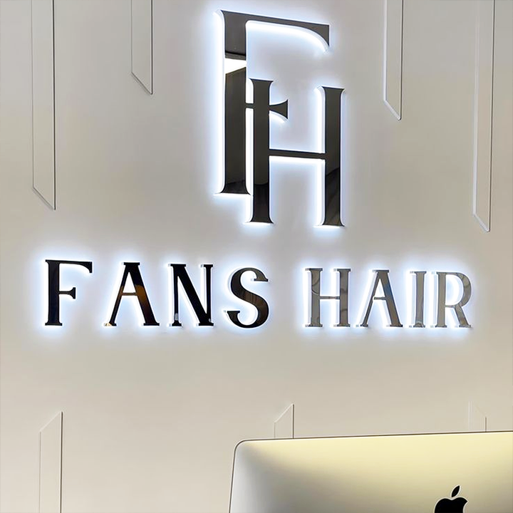 Salon Logo Metal Backlit Sign, Laser Cut Stainless Steel Sign For Beauty Shop, Spa, Reception, Interior Decoration