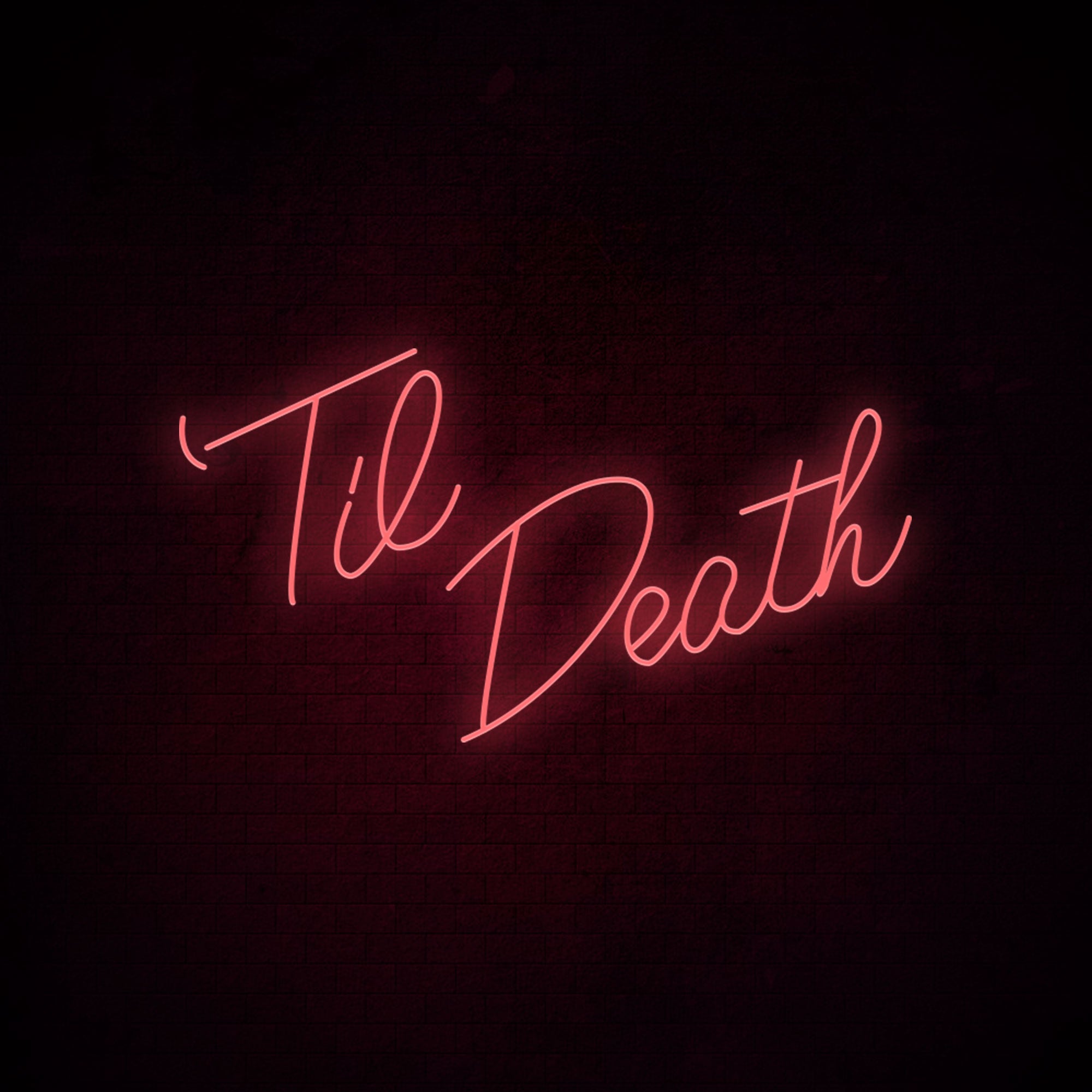 Lovely hot Bright Purple Unique “Til’ Death” LED Night Light Marriage Room Wall Deco